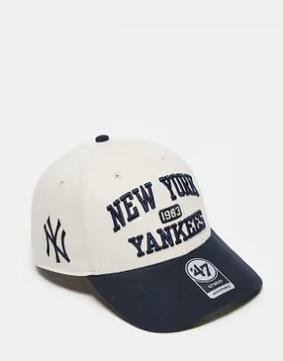 47 Brand NY Yankees MVP baseball cap in off white and navy