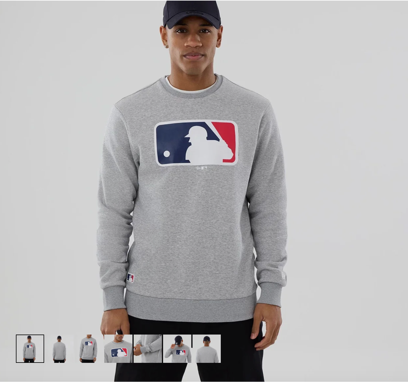 MLB Generic Logo Grey Crew Neck Sweater