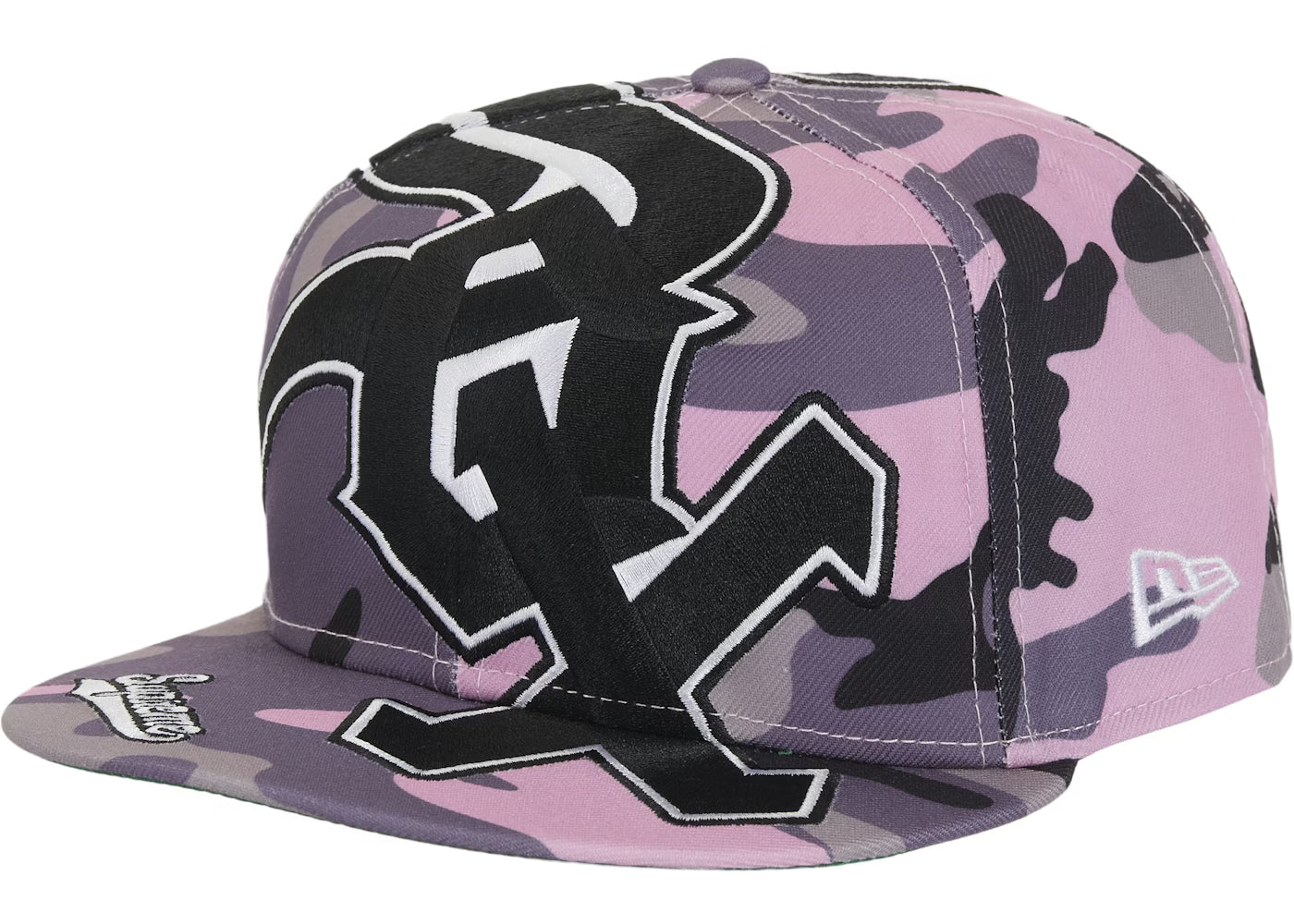 Snapback New Era regolabile Supreme Chicago White Sox Camo Purple Black Pink