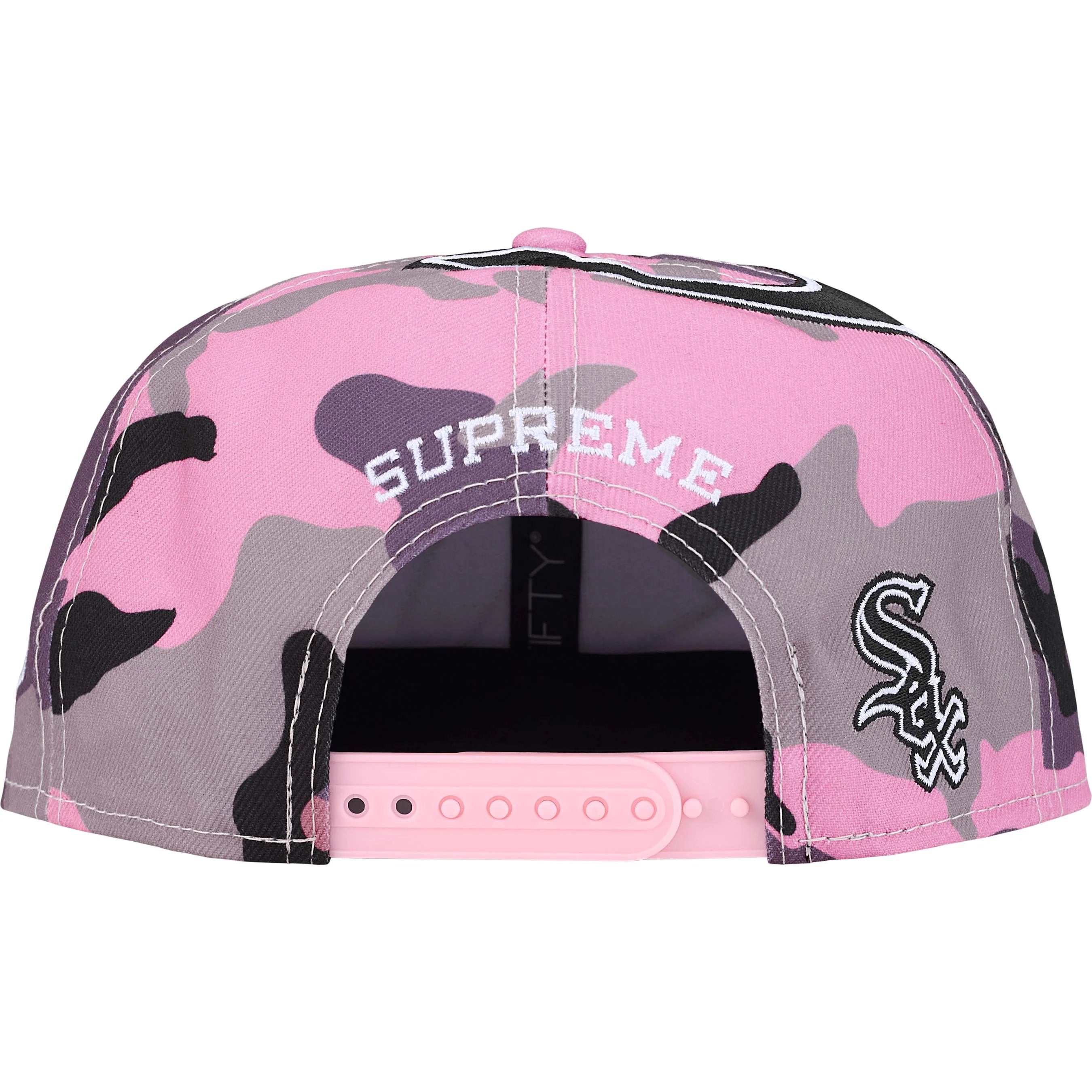 Snapback New Era regolabile Supreme Chicago White Sox Camo Purple Black Pink